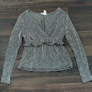 Caution To The Wind soft ribbed striped medium top